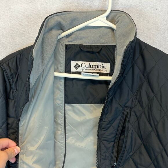 COLUMBIA Women’s Quilted Jacket Small Black Diamond-Stitch Warm Lightweight - Picture 7 of 11